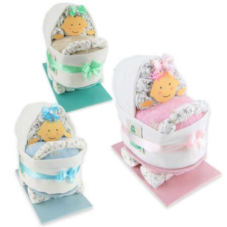 Diaper cake baby carriage